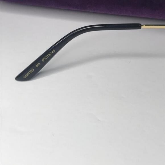 New Original Gucci Gold Tone/Yellow Gradient GG0432S Aviator Sunglasses - Picture 13 of 13